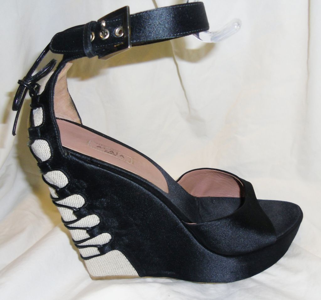Azzedine Alaia platform wedges evening sandals shoes at 1stdibs