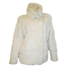 Gianni Versace Couture  White Rabbit Fur jacket Coat