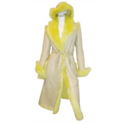 Gianni Versace Couture  Shearling  fur coat with mathing Hat