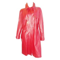 New with tags Red Leather Roberta Di Camerino Coat