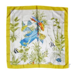 Gucci silk scarf with Exotic Fish print