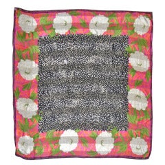 Emanuel Ungaro Vintage 55 inches Scarf with The Japanese peony flower print