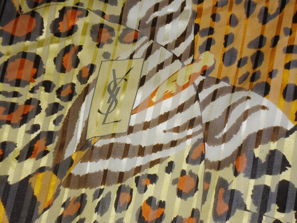 Yves Saint Laurent YSL huge  tiger Butterfly Print Scarf 55