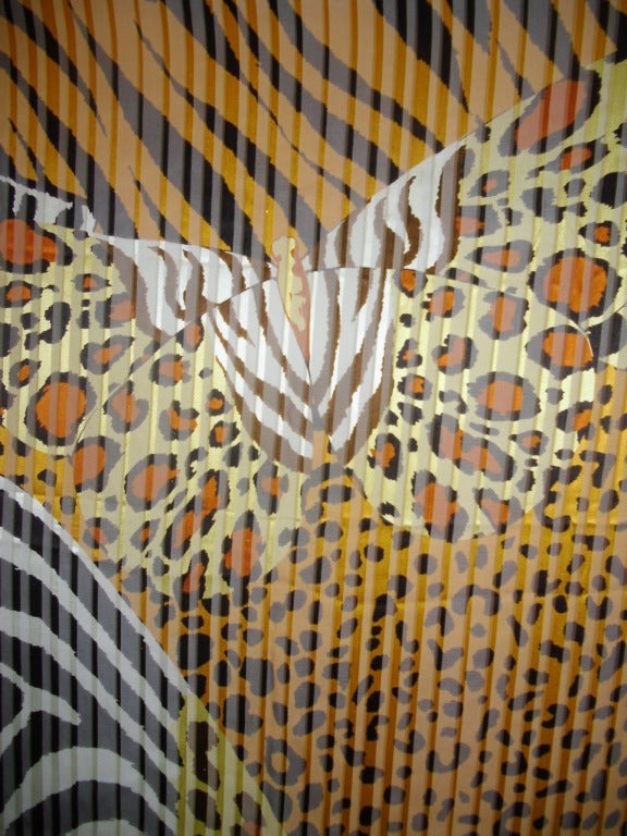 Yves Saint Laurent YSL huge  tiger Butterfly Print Scarf 55