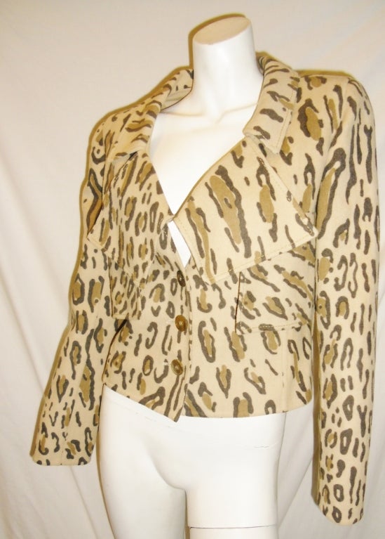 Valentino Leopard print Cashmere cropped jacket at 1stdibs