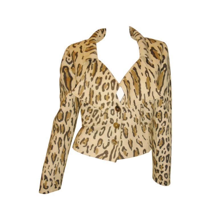 Valentino Leopard print Cashmere cropped jacket at 1stDibs