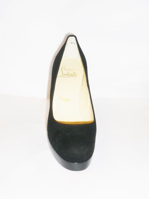 christian louboutin round-toe platform pumps Black suede ...