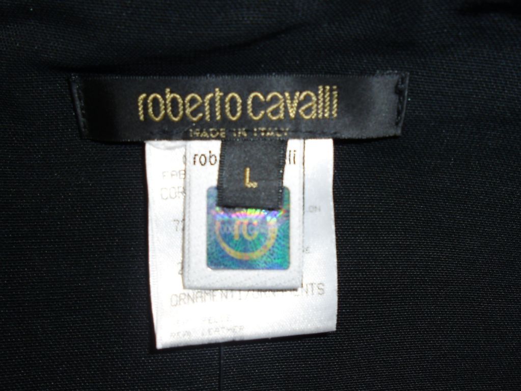 Roberto Cavalli Leather embroidered Skirt at 1stDibs