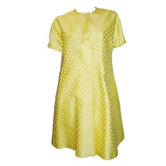 Geoffrey Beene  Vintage Yellow trapeze/ swing  polka Dot dress