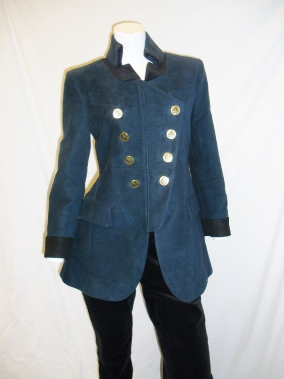 Gucci Military style  jacket and riding pants/jeans set New In New Condition For Sale In New York, NY