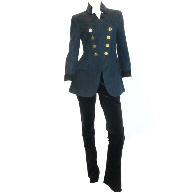 Gucci Military style  jacket and riding pants/jeans set New For Sale