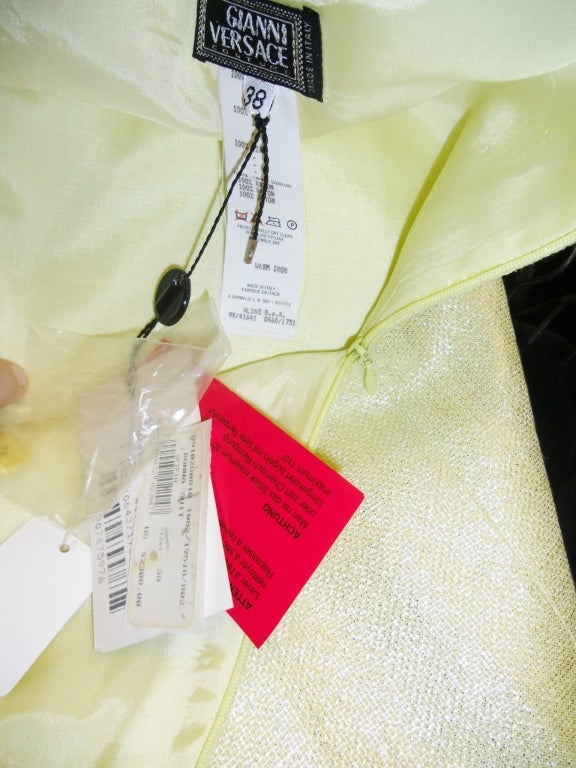 SUMMER SALE!!!! Gianni Versace Couture  metallic yellow  skirt suit  Sz 2-4 5
