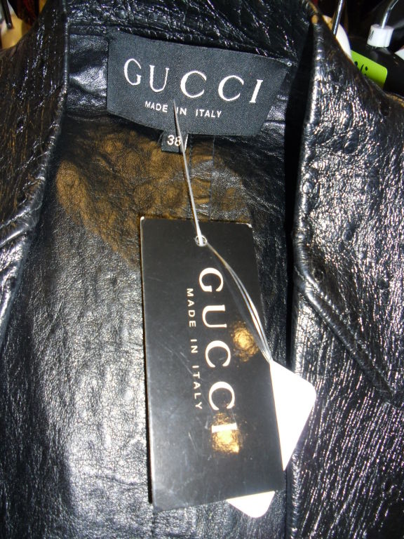 Tom Ford for Gucci Black Ostrich-Leather Jacket Blazer  New 1
