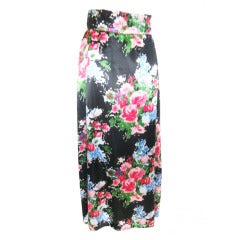 Yves  Saint Laurent Long floral Silk skirt