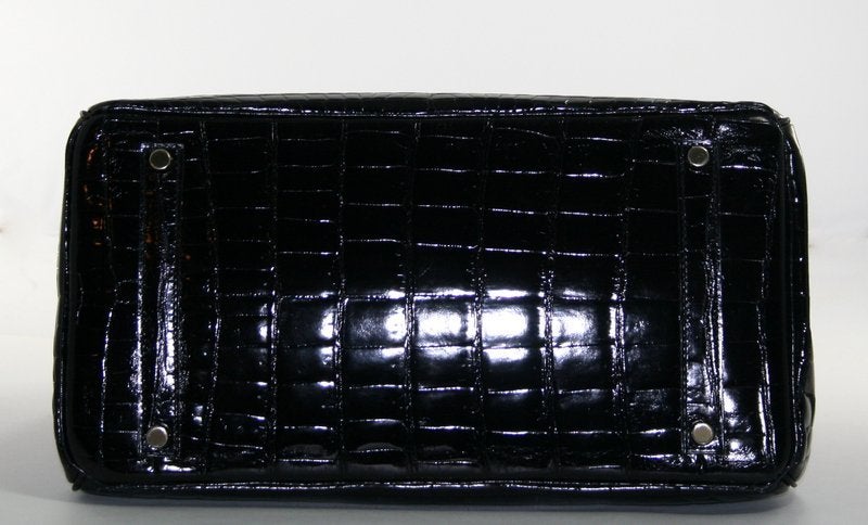 Birkin Hermes Bag Black Shiny Niloticus Crocodile 35cm In New Condition In New York, NY