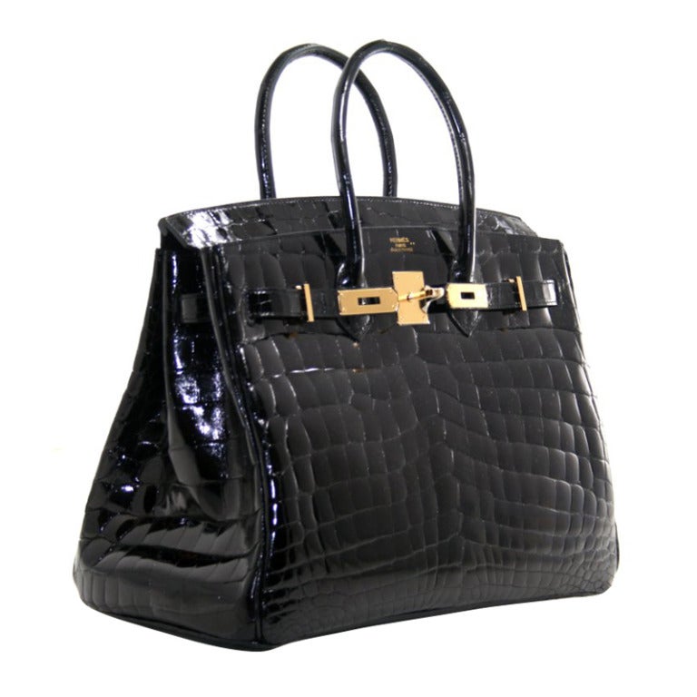 HERMES Birkin 25 Touch Blue Shiny Niloticus Crocodile Togo Palladium Tote  Bag at 1stDibs