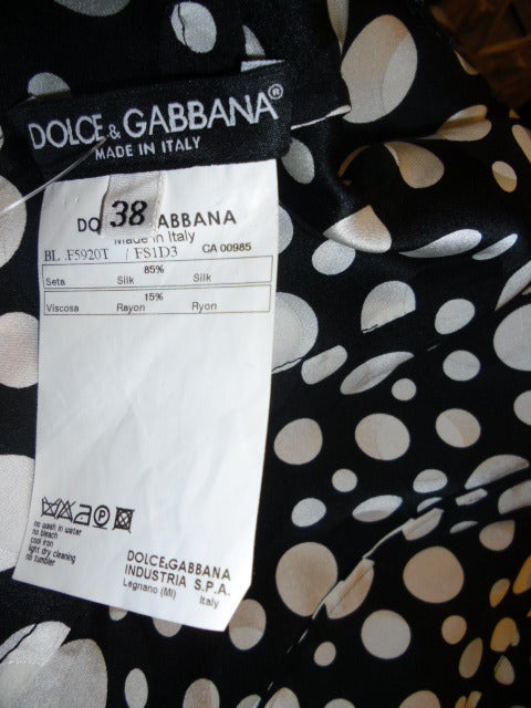 Women's Dolce & Gabbana Black and White Polkadot Ruffled blouse