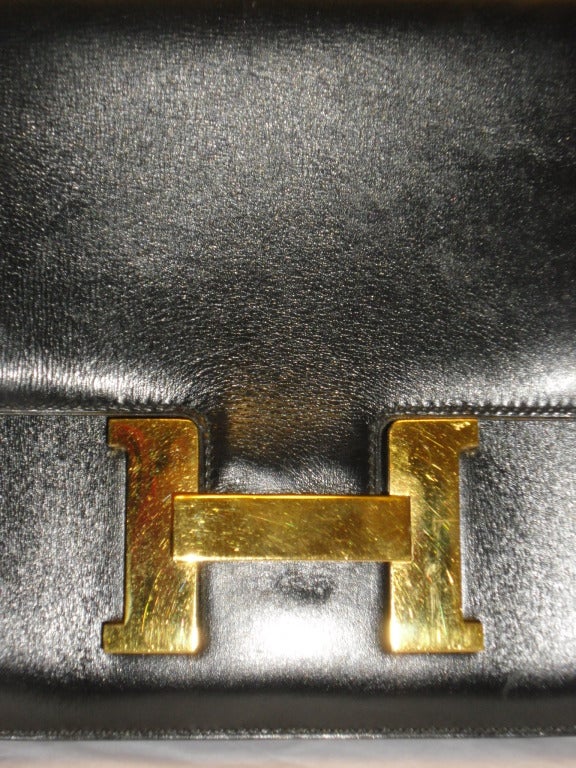 Beautiful Hermes Constance Black Leather Bag Purse