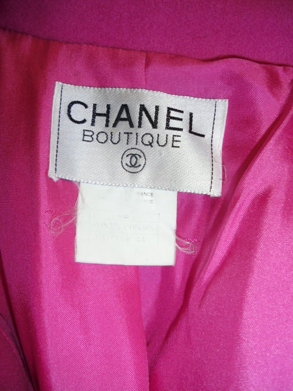 SALE!! Chanel Hot Pink Pea Coat Jacket  with Jeweled Buttons size 44 1