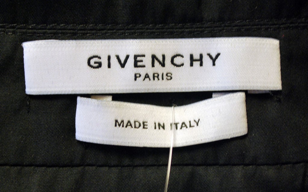 Givenchy Black Cotton Rouched Sleeve Blazer Jacket For Sale 2