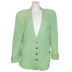 Chanel  Mint Green Spring Blazer Jacket