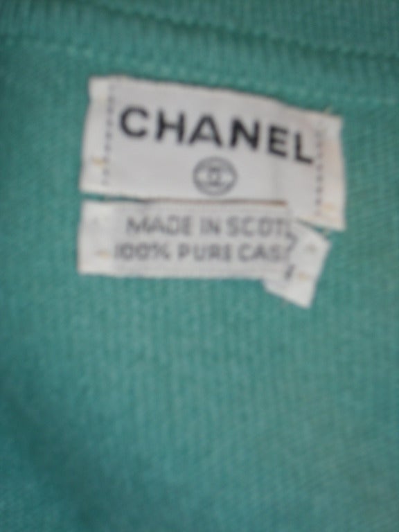 Chanel  Aqua Blue Cashmere sweater pullover 2