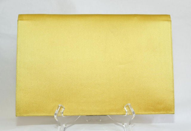 Vintage Lanvin Golden Yellow silk Clutch Evening Bag