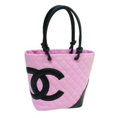 CHANEL Ligne Cambon PINK & BLACK Quilted Bucket Tote Bag -Small