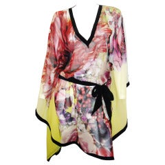 Roberto Cavalli's printed silk-chiffon kaftan top- New