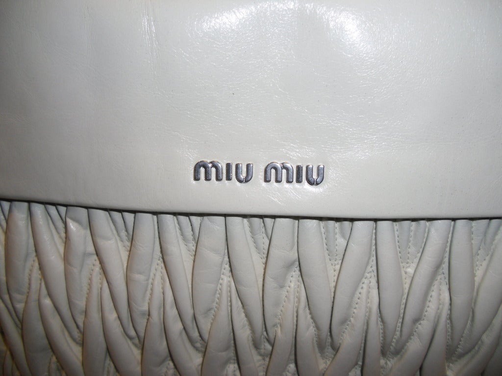 Miu Miu 'Matelasse Lux'  Talk  Creme  Leather Satchel New with Tags 1