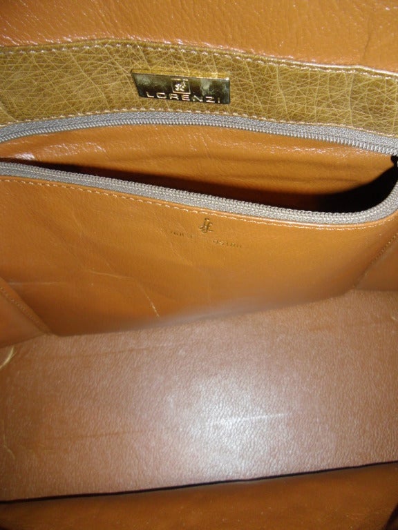 Lorenzi Ostrich handmade Bolide Handbag 2