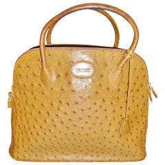Lorenzi Ostrich handmade Bolide Handbag