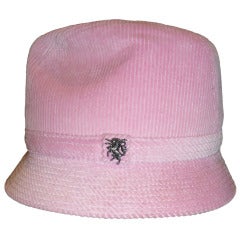 Philip Treacy Pink Corduroy Trilby Hat Size M