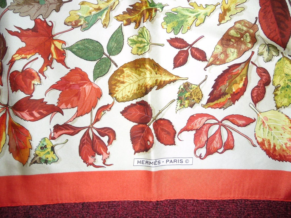 Christiane Vauzelles, 1968, Hermès Falling Leaves scarf In Excellent Condition In New York, NY