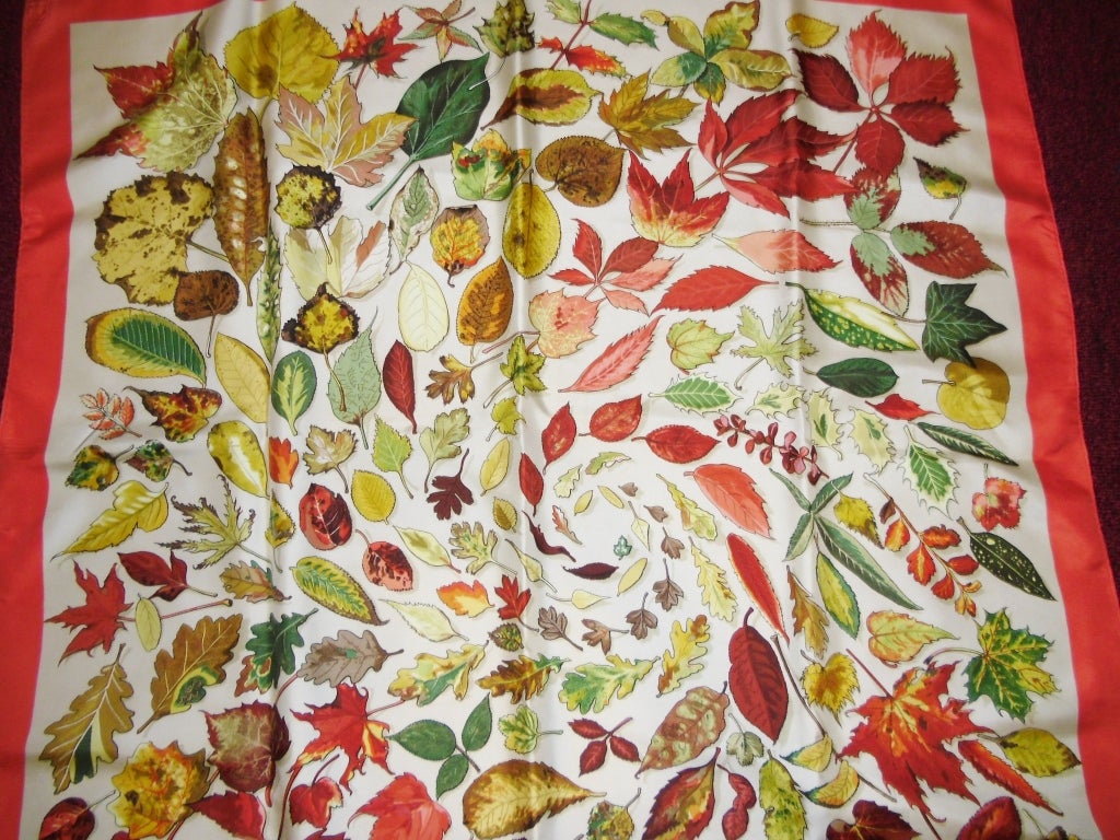Christiane Vauzelles, 1968, Hermès Falling Leaves scarf 1