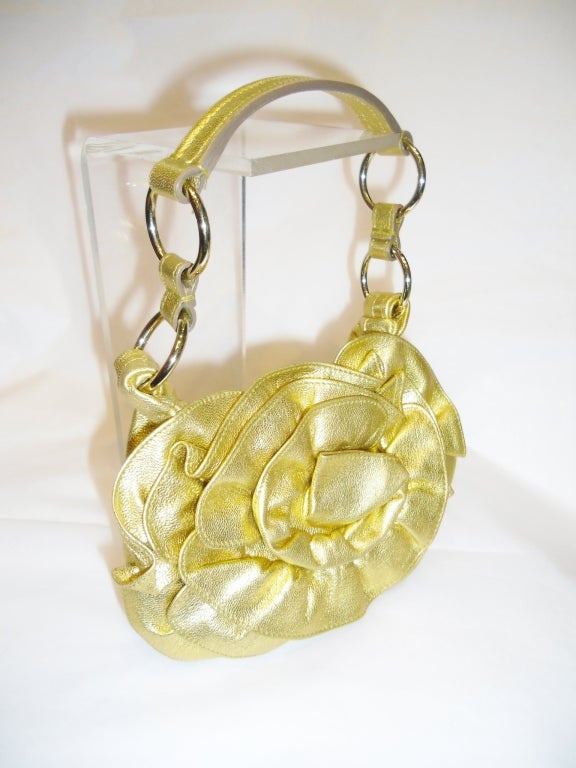 Yves Saint Laurent Gold YSL Nadja Mini Hobo Evening Bag at 1stdibs  