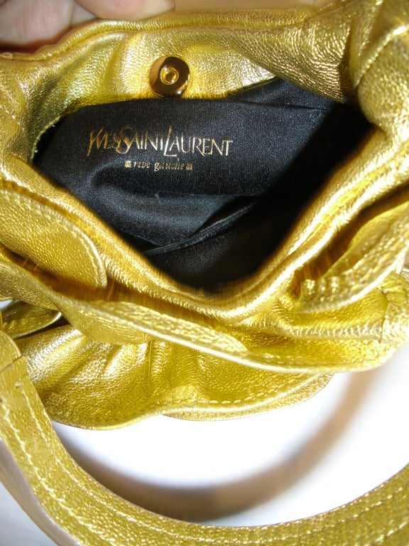 Yves Saint Laurent Gold YSL Nadja Mini Hobo Evening Bag 1