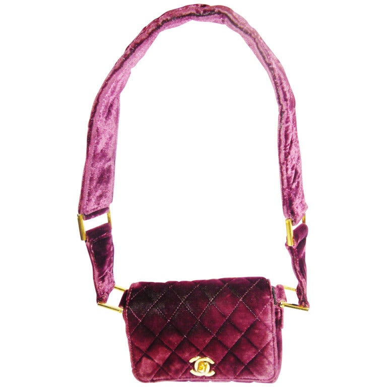 Chanel Vintage mini 2.55 burgundy velevet bag