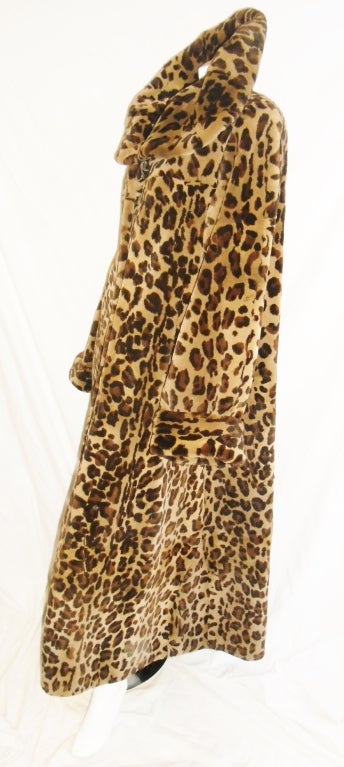 Women's Saga Sheared Mink Leopard print Full lent Fur Coat