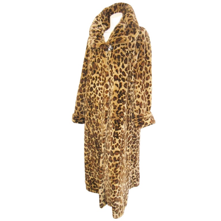 Saga Sheared Mink Leopard print Full lent Fur Coat