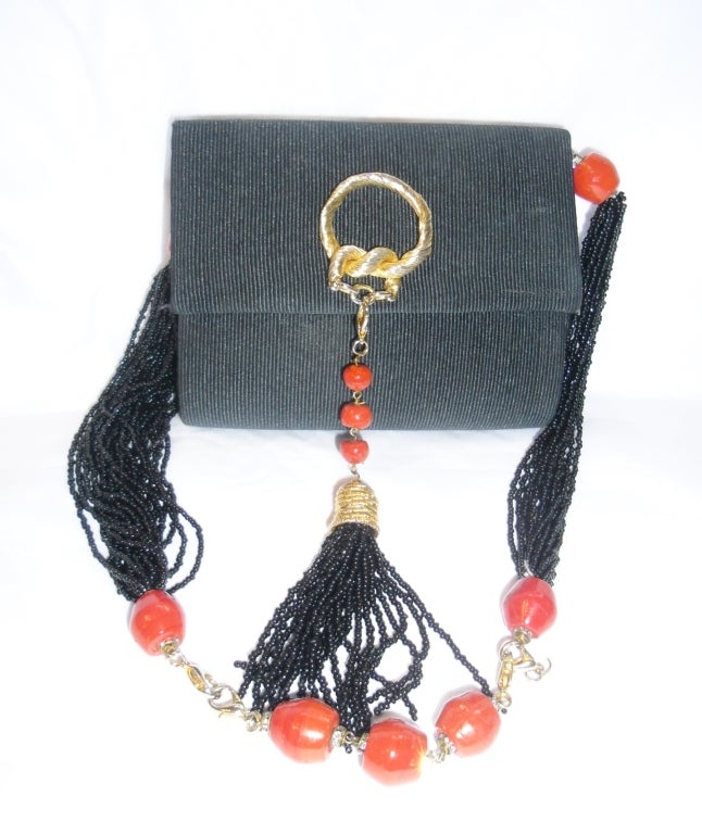 So fabulous and creative!!. Fendissime by Fendi vintage bag with beade  shoulder strap  that converts to a necklace and bracelet. . Consists of several different pieces that are all connected with  lobster claw clasp and could be arranged to your