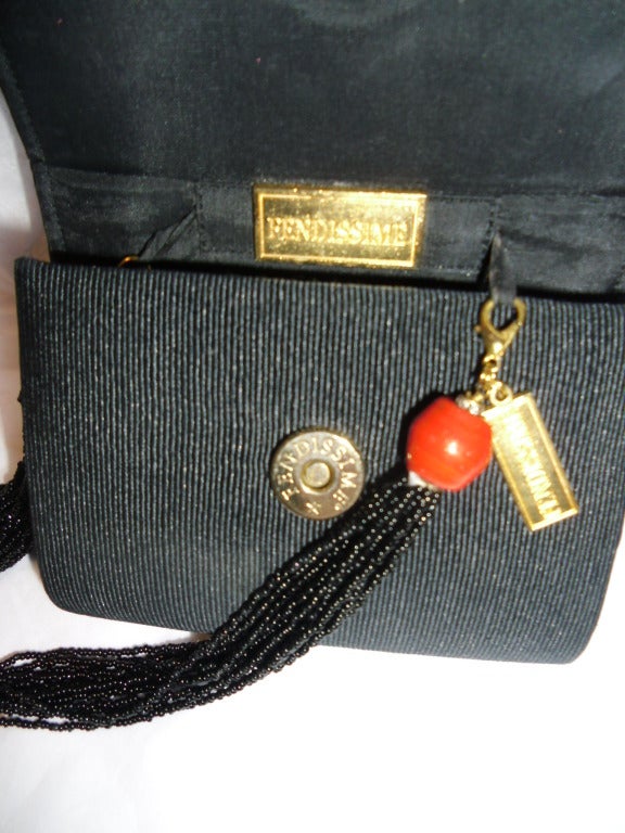 Fendi vintage Bag/ clutch  with beaded strap that converts to necklace 1