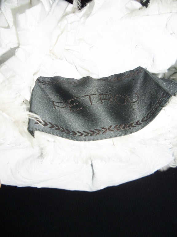 Petrou Couture Ostrich mini white Evening Bag In Excellent Condition In New York, NY