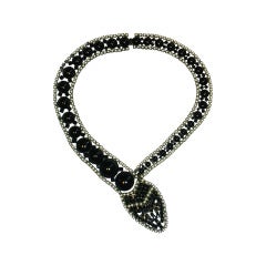 Vintage Butler & Wilson Large  Rhinestone Serpent Necklace