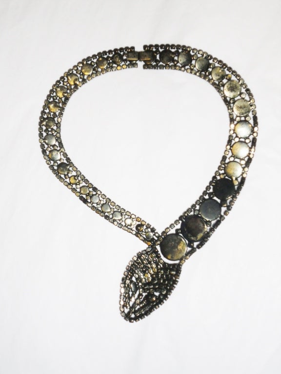 Butler & Wilson Large  Rhinestone Serpent Necklace In Excellent Condition In New York, NY