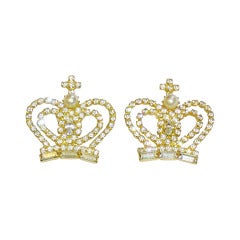 Butler & Wilson Retro  Crown Earrings