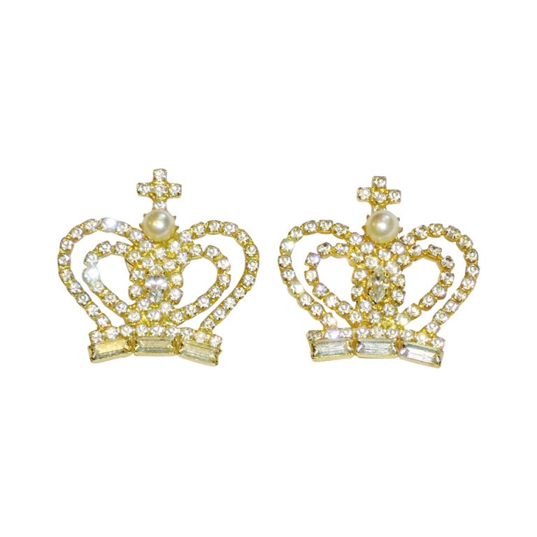 Butler & Wilson Vintage  Crown Earrings