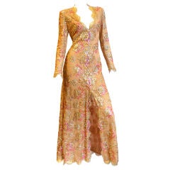 Chanel 1996 Haute Couture Gold Lace gown