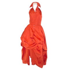 Hermes  Rare  Red Halter  Gown