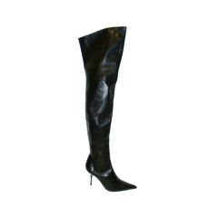 Roberto Cavalli Gorgeous thigh high black leather boots
